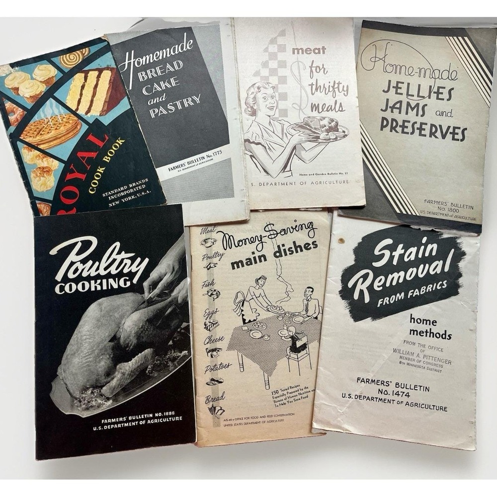1940s USDA Farmers Bulletins Baking Cooking Jelly & Jams Recipe Booklets Lot 6